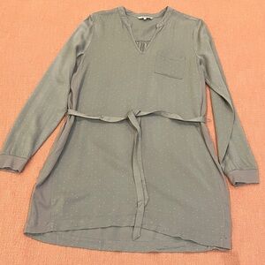 Women's Tunic Top size euro 38 dotted gray / white long cotton blend top blouse